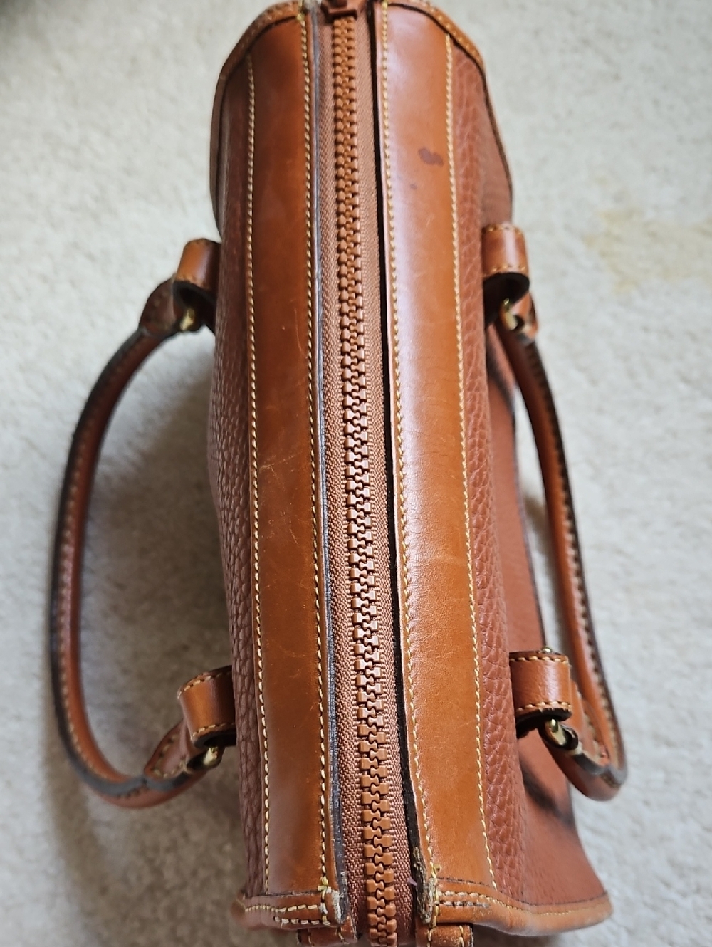 Dooney & Bourke Pebbled Leather Satchel in Cognac - Picture 10 of 10